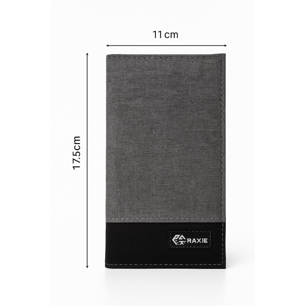 RAXIE - Dompet Panjang Bahan Canvas Warna Abu FREE BOX thumbnail 3