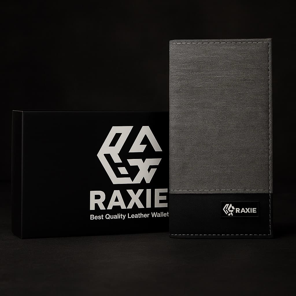 RAXIE - Dompet Panjang Bahan Canvas Warna Abu FREE BOX thumbnail 5