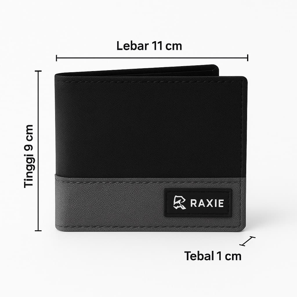 RAXIE Dompet Pria Canvas pendek Motif Gabungan thumbnail 3