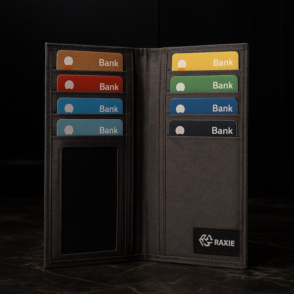 RAXIE - Dompet Panjang Bahan Canvas Warna Abu FREE BOX thumbnail 2