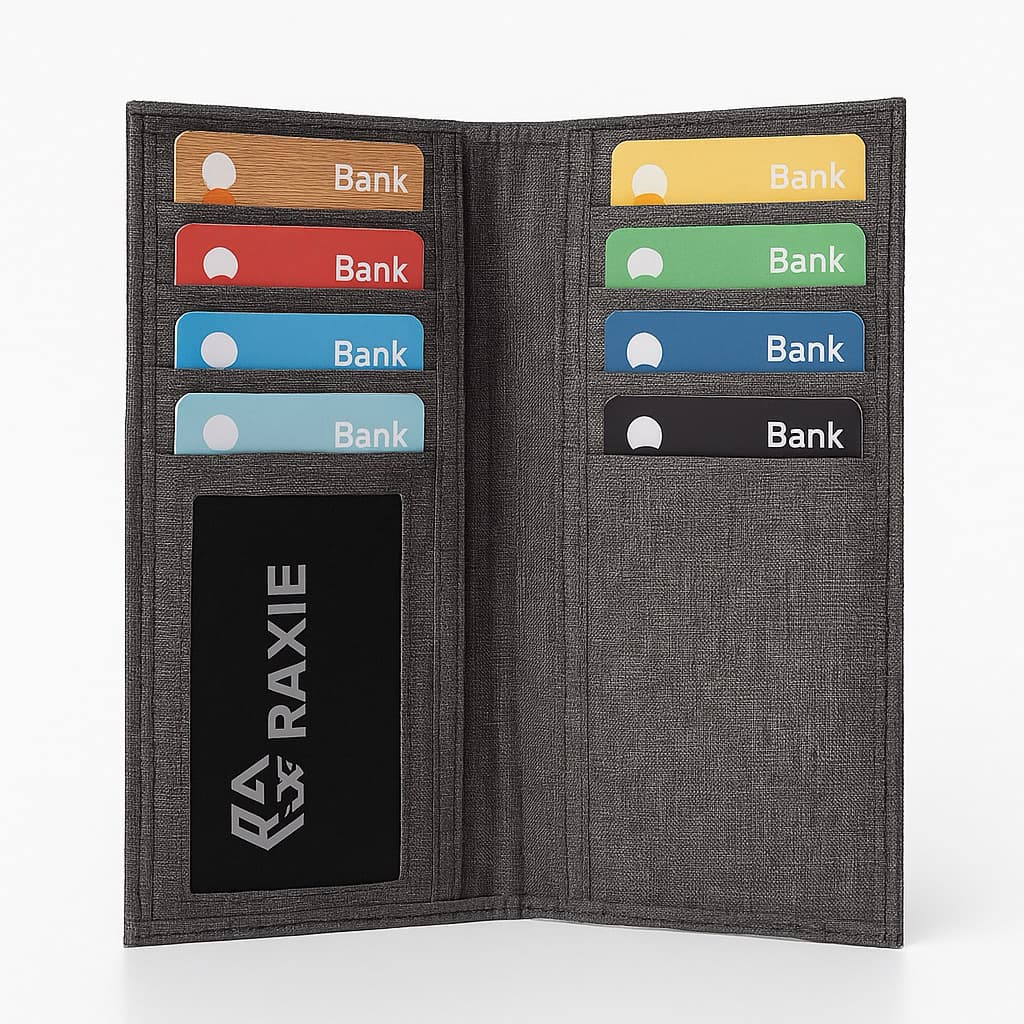 RAXIE - Dompet Panjang Bahan Canvas Warna Abu FREE BOX thumbnail 4