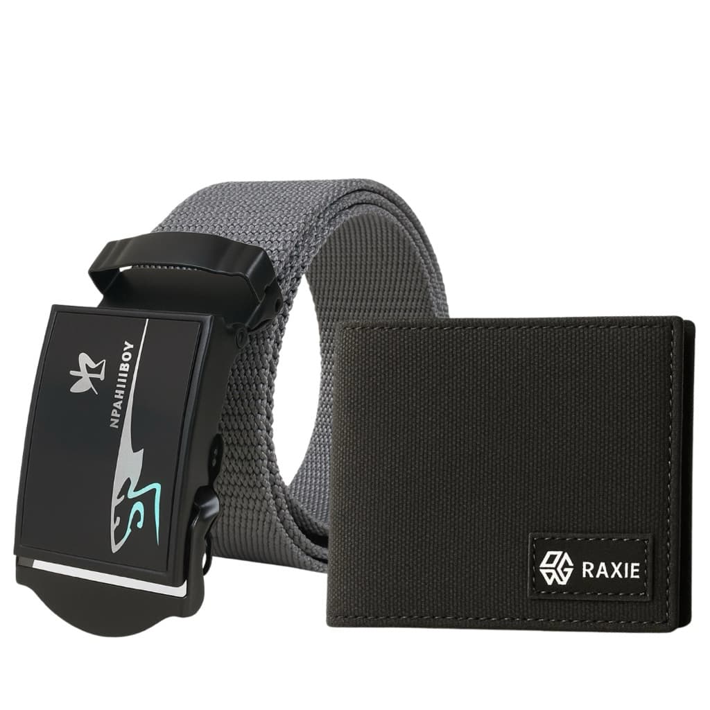 RAXIE Dompet Raxie Canvas Pendek Hitam Gratis Ikat Pinggang Bahan Katun thumbnail 4