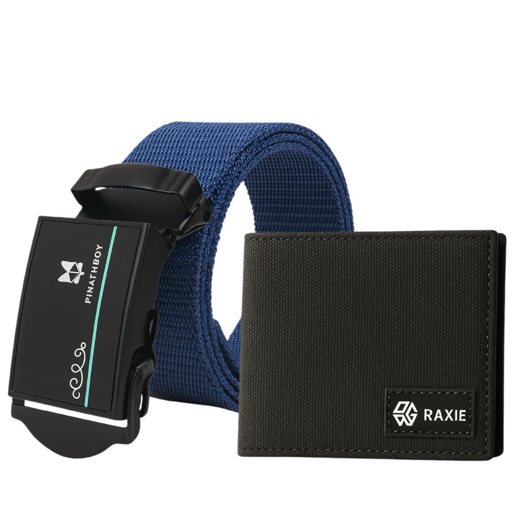 RAXIE Dompet Raxie Canvas Pendek Hitam Gratis Ikat Pinggang Bahan Katun thumbnail 2