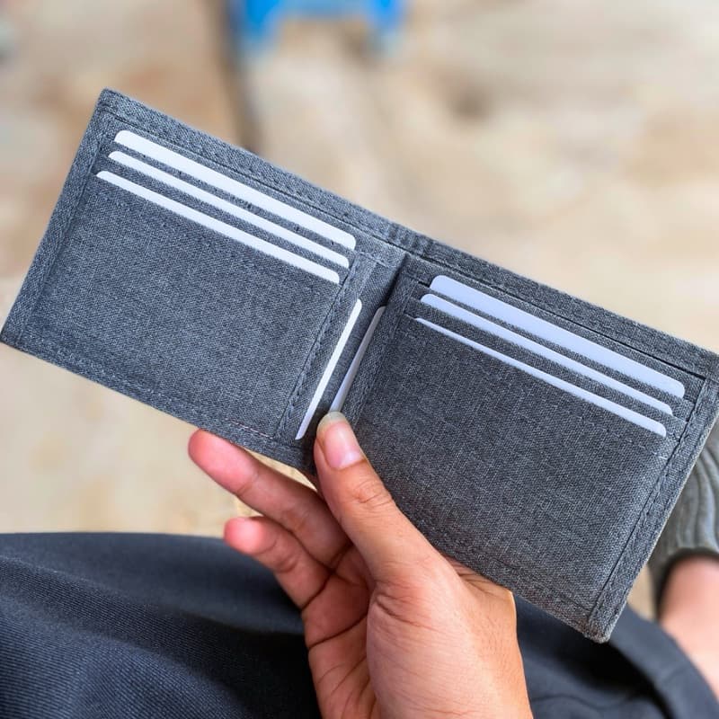 Dompet Pria Dompet Lipat Bahan Canvas thumbnail 6