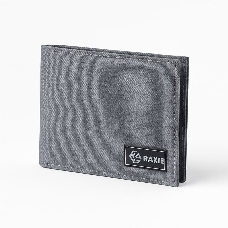 RAXIE-Dompet Pria Dompet Pendek Bahan Canvas Motif Polos Kartu Cowok thumbnail 5