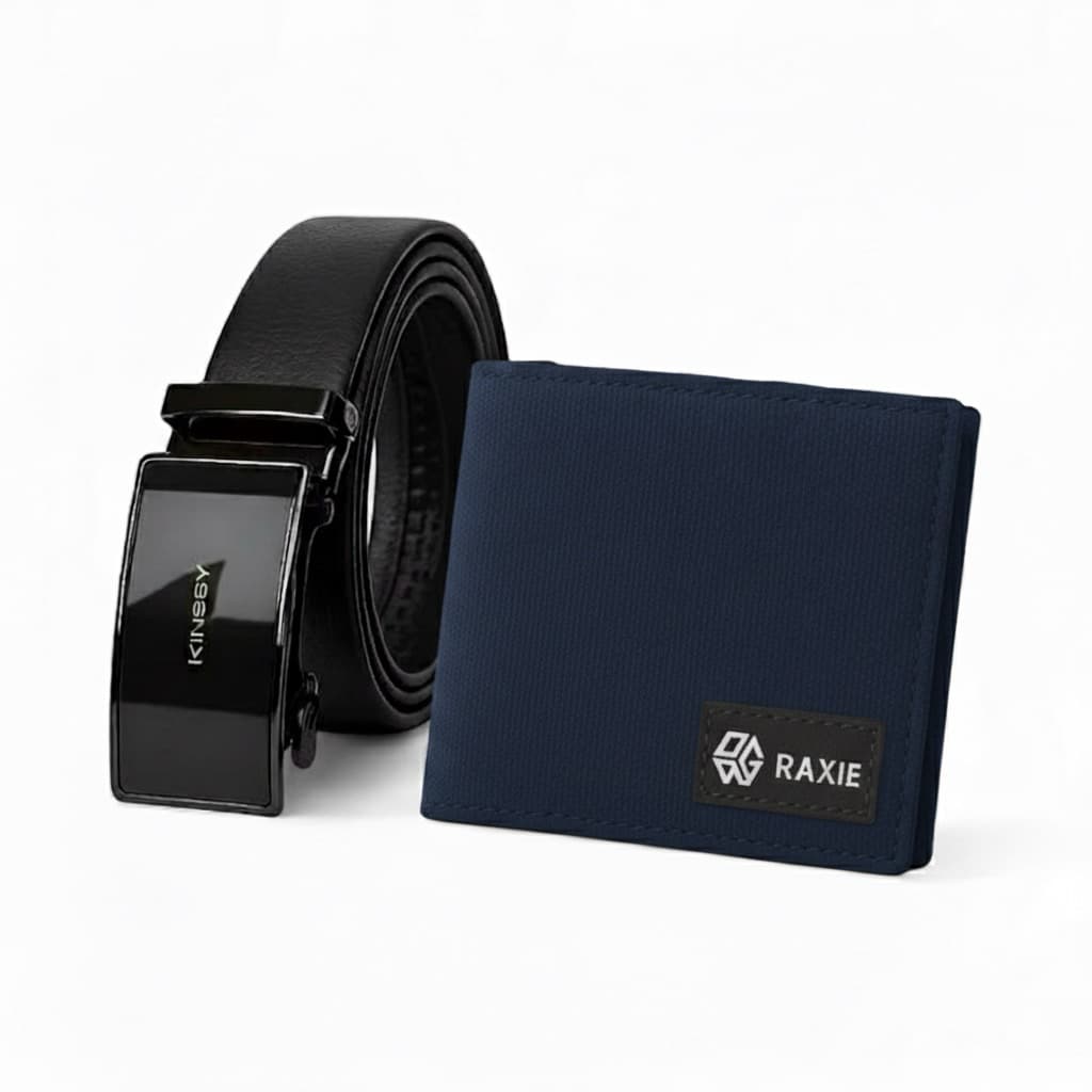 RAXIE - Wallet men’s Paket Dompet Canvas Pendek Dan Ikat Pinggang Rell Kulit sintetis RX005 thumbnail 5