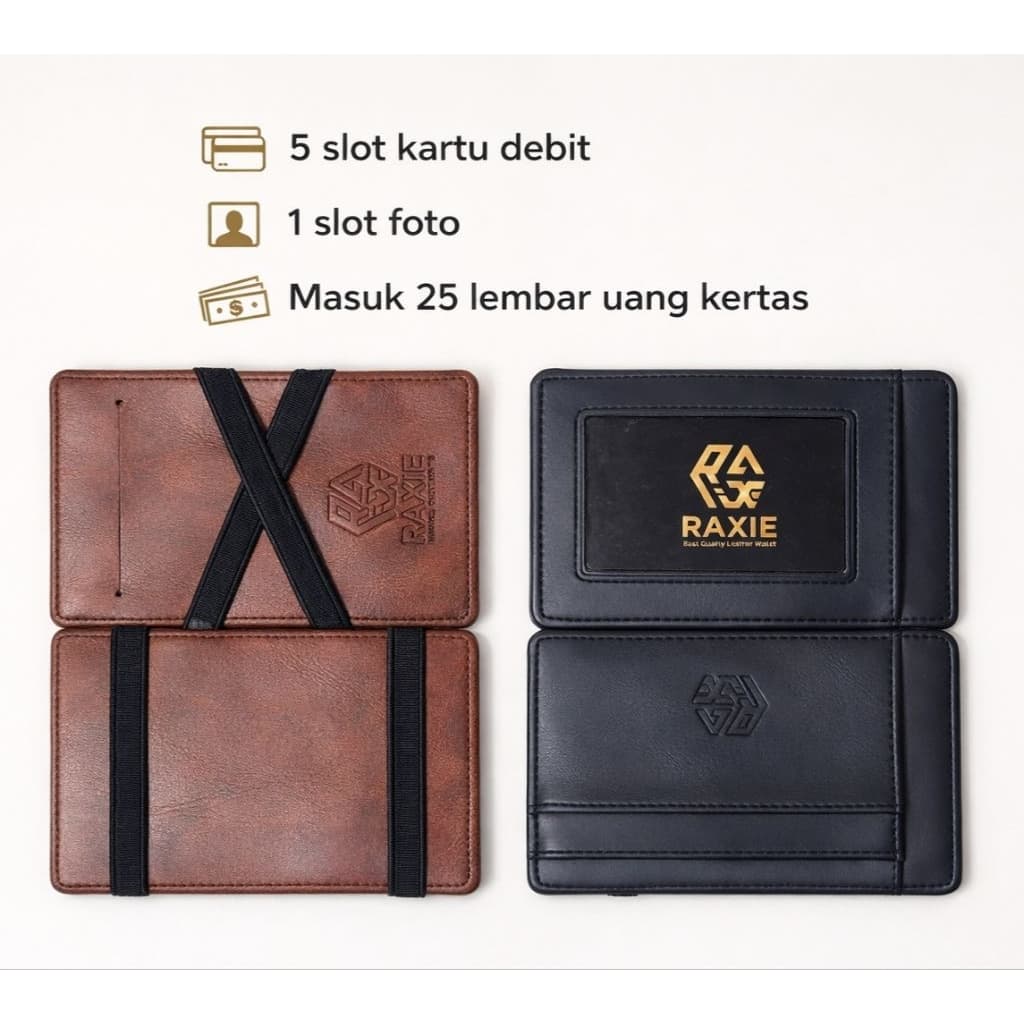 RAXIE Magic Wallet Dompet Kulit PU Premium – Ringkas & Modern thumbnail 3