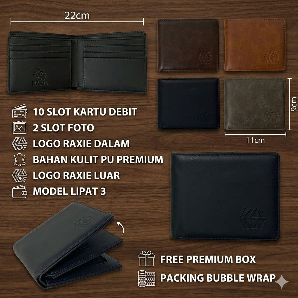 Dompet Kulit Lipat Tiga Kulit PU Premium RX003 thumbnail 4