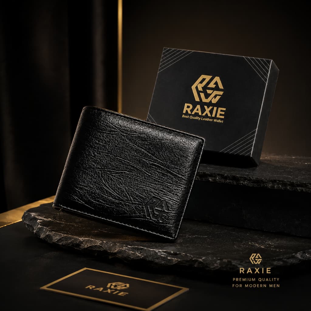 RAXIE Dompet Pria Kulit PU Premium Elegan  Wood Grain RX006