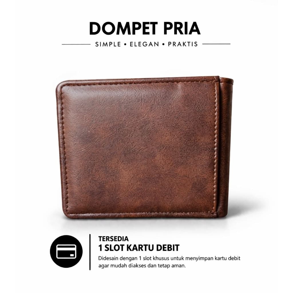RAXIE Dompet Pria Trifold – Premium PU Leather Wallet Simple & Elegant RX003 thumbnail 4