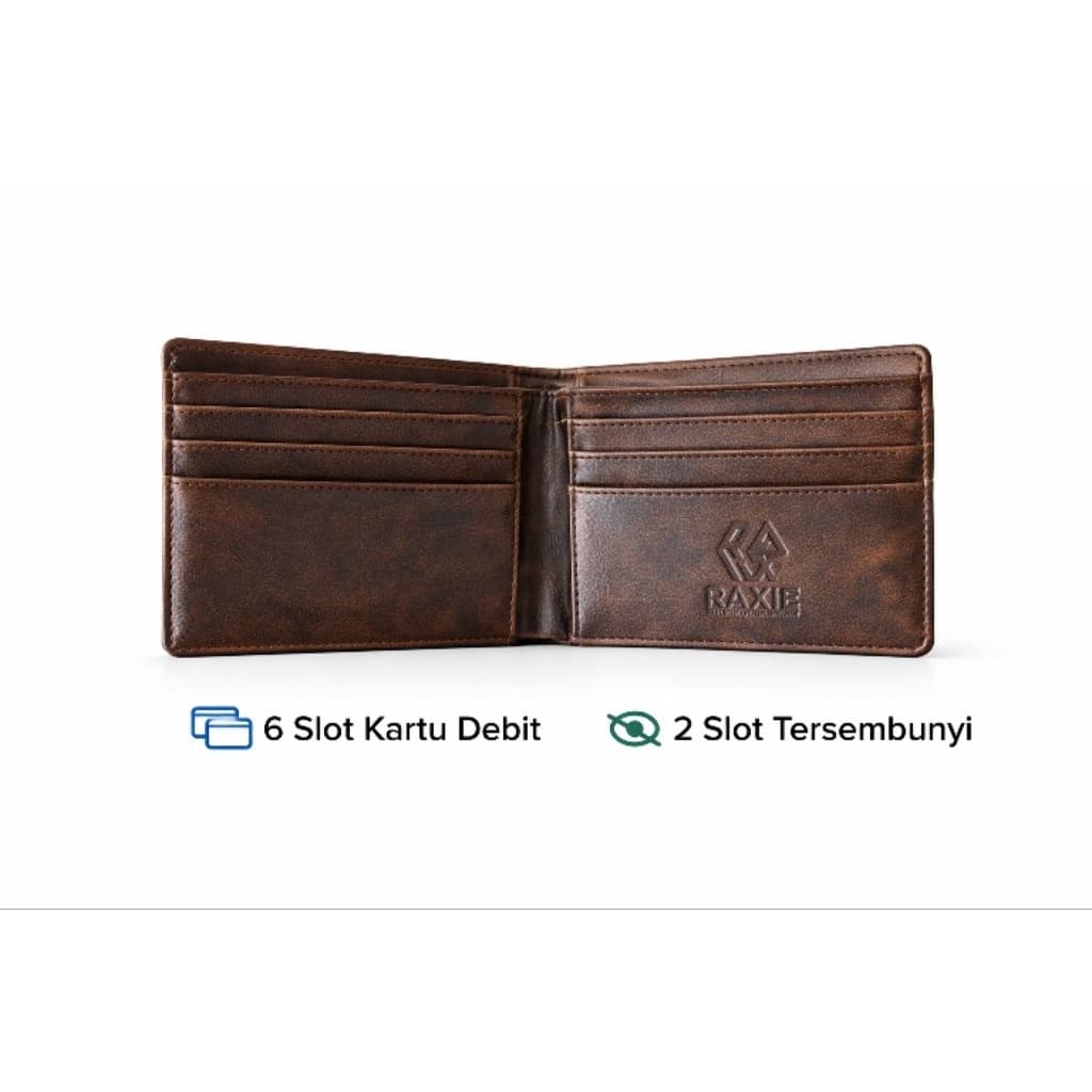 RAXIE Dompet Pria Trifold – Premium PU Leather Wallet Simple & Elegant RX003 thumbnail 2