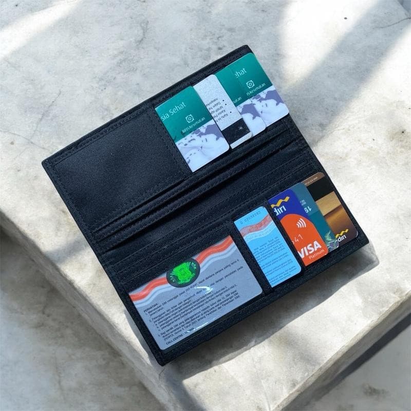 RAXIE-Dompet PANJANG Pria Bahan Canvas untuk Kartu dan Uang - Cowok thumbnail 2