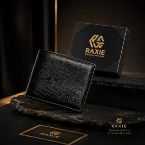 RAXIE Dompet Pria Kulit PU Premium Elegan Wood Grain RX006